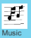 button showing a musical staff with notes