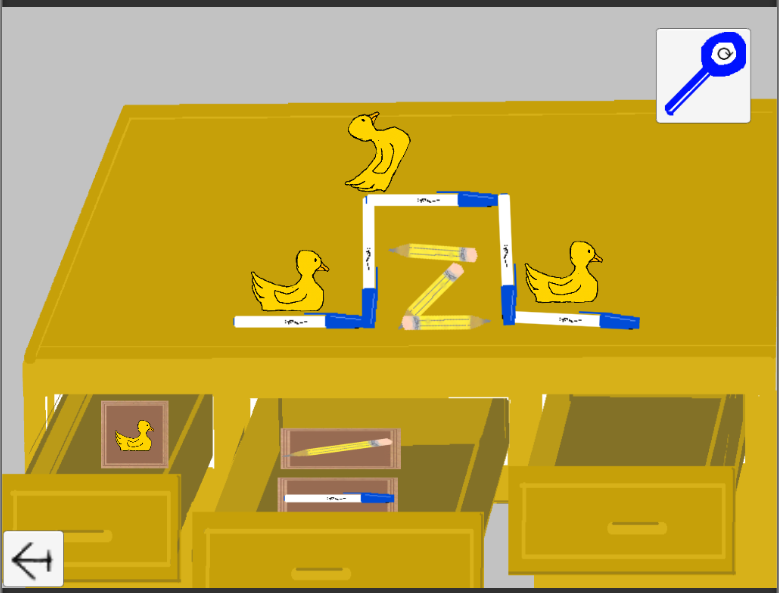screenshot showing pens, pencils and ducks arranged on a desktop