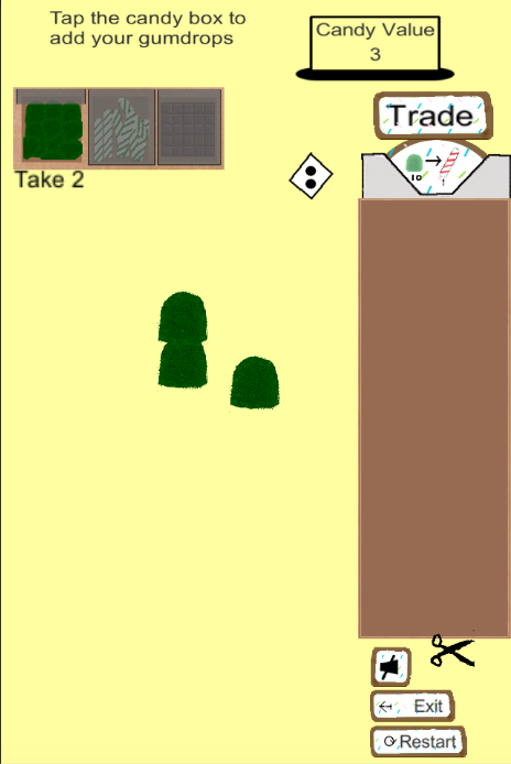screenshot of Gumdrop Math in 1 player mode
