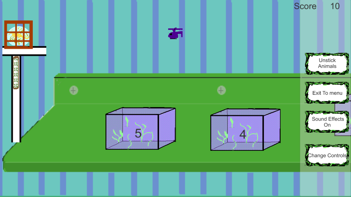 game screen showing the menu open on right side of screen