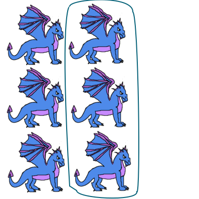 six dragons with a circle around 3 of them