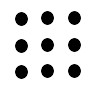 9 dots in a 3 by 3 square
