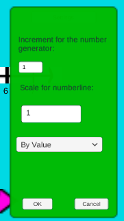 screenshot of a green panel with controls
